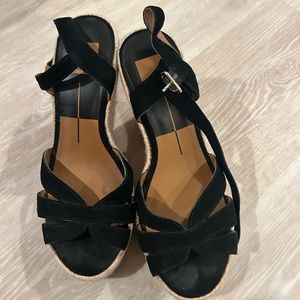 Black wedge sandals